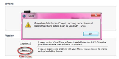 get ipod touch out of recovery mode via itunes