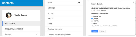 recover iphone contacts from google contacts