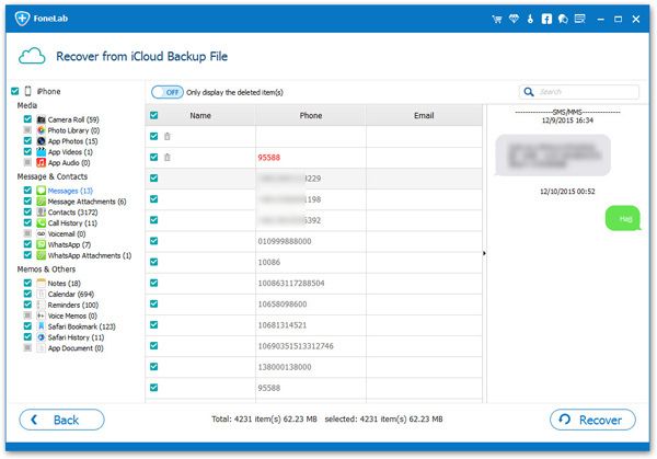 recover ios data from iCloud backup selectively
