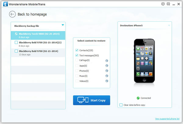 restore contacts from itunes backup with mobile transfer
