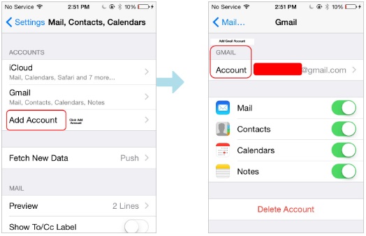 transfer iphone notes to android via gmail