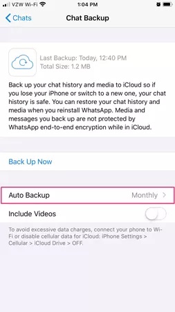 restore backup to whatsapp