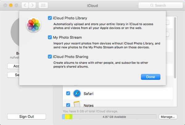 iCloud Photo Library to iphone