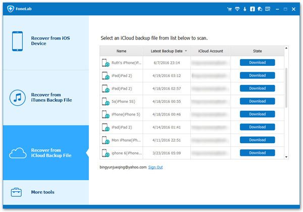 extract old iCloud backup