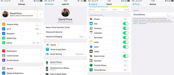 back up iPhone data with icloud