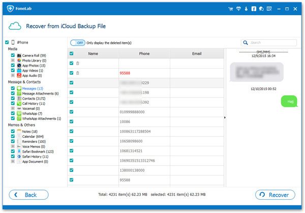 recover iPhone messages from iCloud