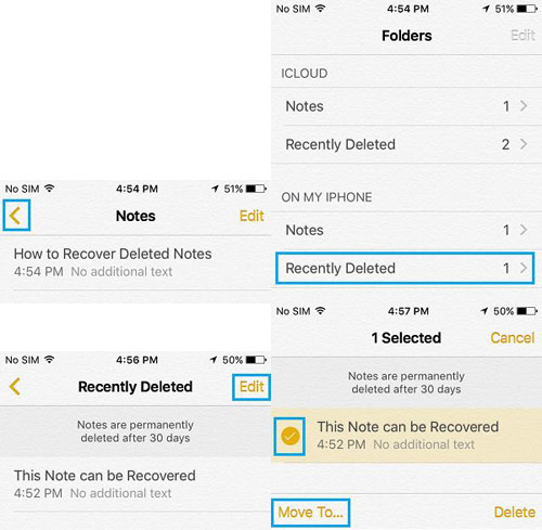 retrieve deleted iPhone notes steps