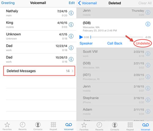 directly recover iphone voicemail