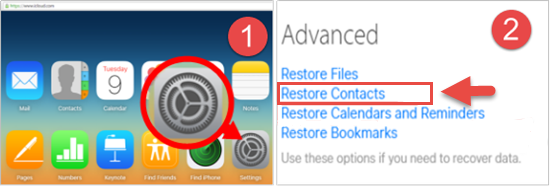Advanced function to restore contacts
