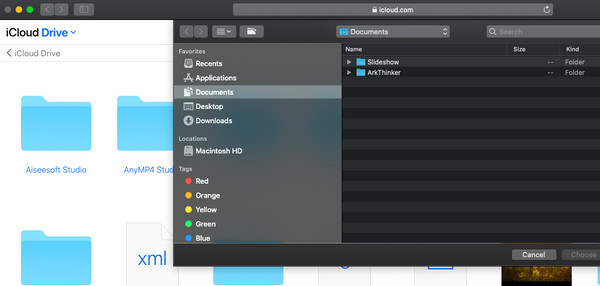 transfer files via icloud drive